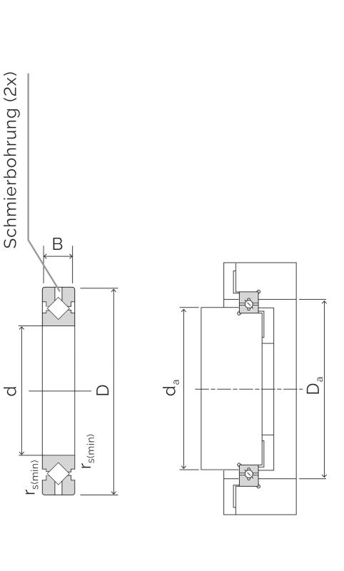 Wälzlager Chromstahl, Kreuzrollenlager, mit einteiligem IR und 